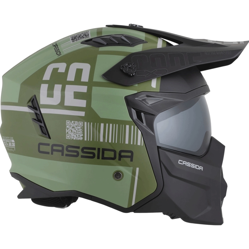 Modularna motoristična čelada Cassida Cross Country Code mat zeleno-sivo-črna