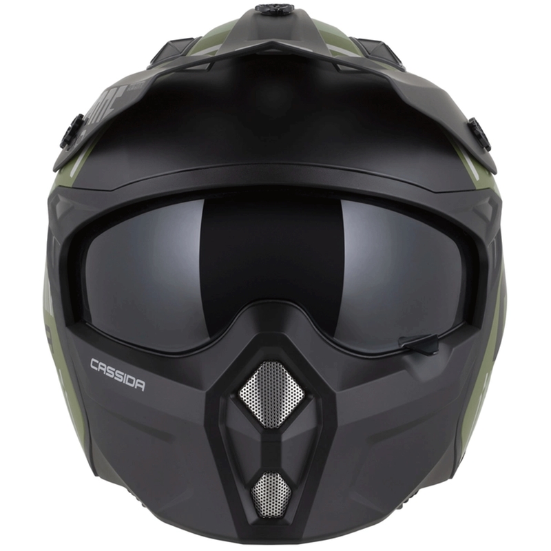 Modularna motoristična čelada Cassida Cross Country Code mat zeleno-sivo-črna