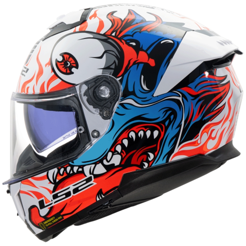 Motoristična čelada LS2 FF808 Stream II Inferno, belo-modra