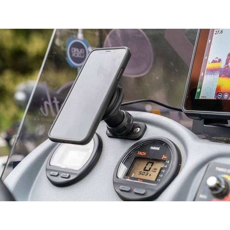 Quad Lock® 360 2-luknjično ravno pravokotno podnožje črne barve