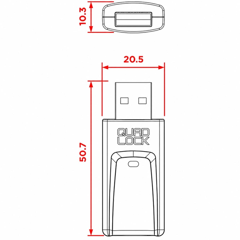 Brezžični adapter Quad Lock® CarPlay/Android Auto črne barve