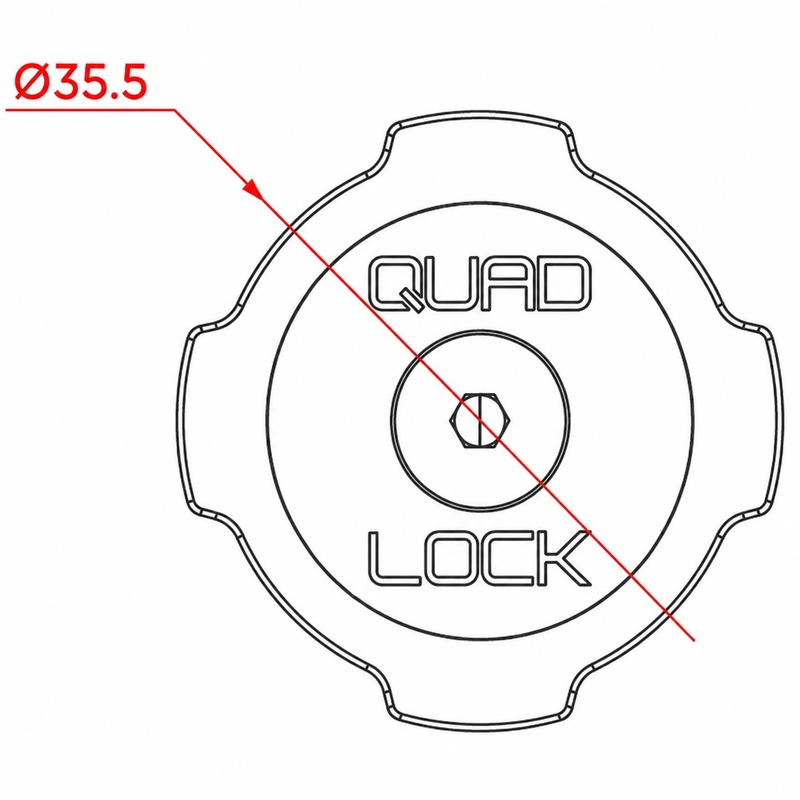 Quad Lock® Car - adapterji za zgornji pokrovček s kroglo, črni