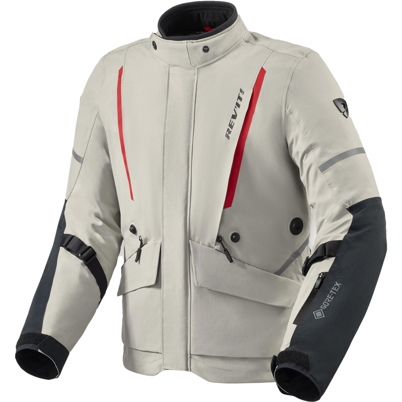 Motoristična jakna Revit Vertical 2 GTX sivo-rdeča