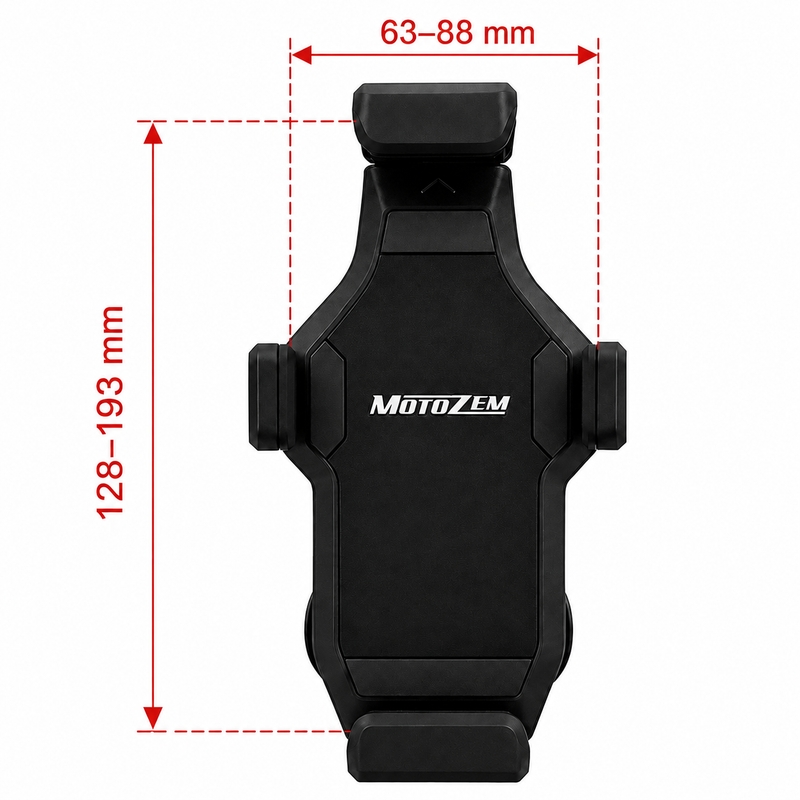 Protivibracijski nosilec za motor z zaklepom MotoZem Grip PRO črne barve