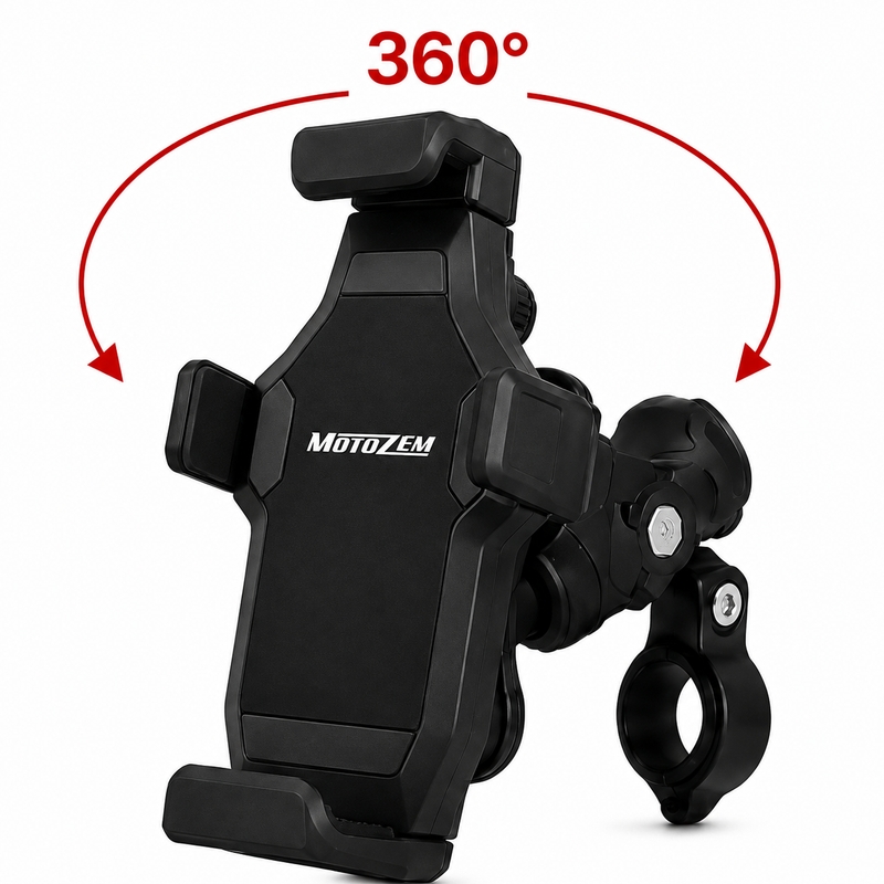 Protivibracijski nosilec za motor z zaklepom MotoZem Grip PRO črne barve