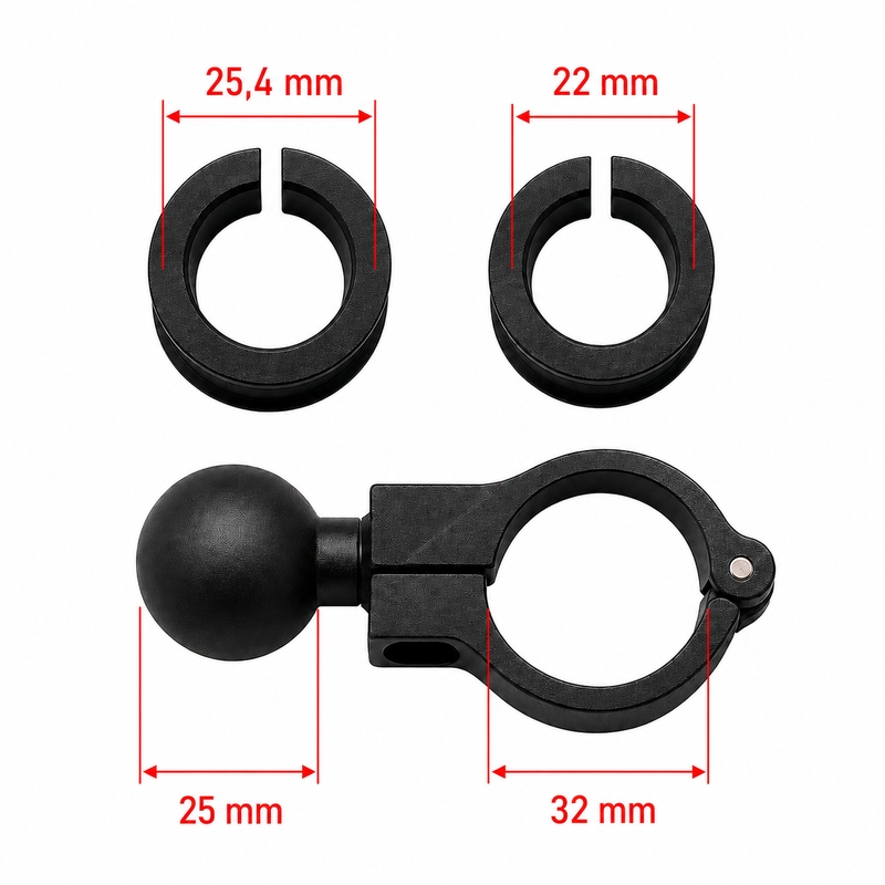 Protivibracijski nosilec za motor z zaklepom MotoZem Grip PRO črne barve