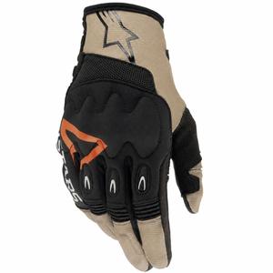 Motokros rokavice Alpinestars Techdura črno-rjave-fluo rdeče barve