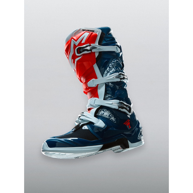 Motokros škornji Alpinestars TECH 7 UNITY rdeče-belo-modri