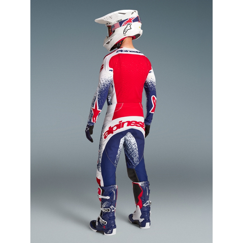 Motokros dres Alpinestars Techstar Unity omejene izdaje rdeče-belo-modre barve