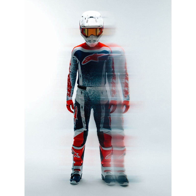Motokros dres Alpinestars Techstar Unity omejene izdaje rdeče-belo-modre barve