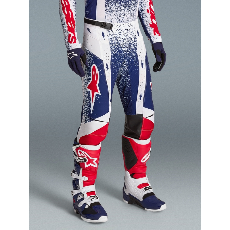 Motokros hlače Alpinestars Techstar Limited Edition Unity rdeče-belo-modre