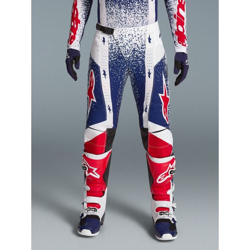 Motokros hlače Alpinestars Techstar Limited Edition Unity rdeče-belo-modre