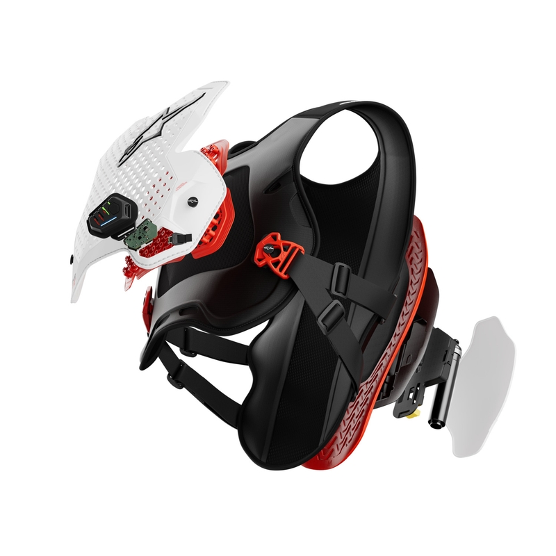 Alpinestars TECH-AIR®MX Plasma sistem zračnih blazin bel-črno-rdeč