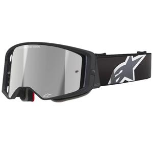 Črno-siva očala za motokros Alpinestars Supertech Corp s srebrno lečo