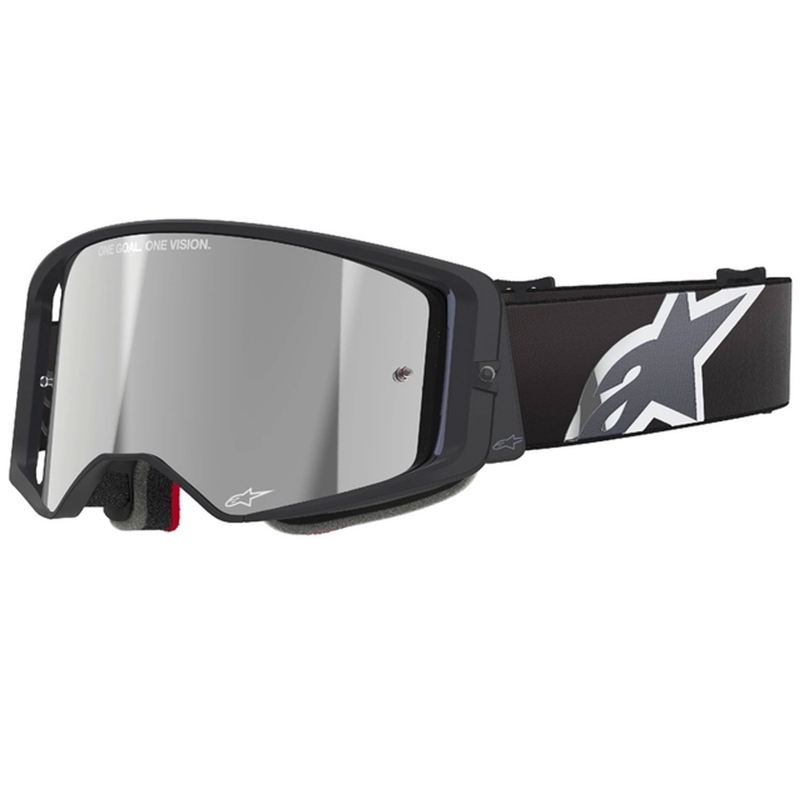 Črno-siva očala za motokros Alpinestars Supertech Corp s srebrno lečo