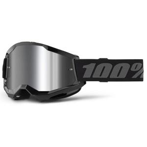 Motokros očala 100% STRATA 2 New black (silver plexi)