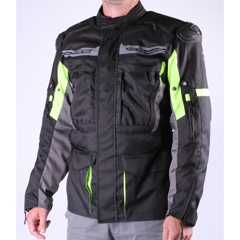 Street Racer Blow Black-Fluo Yellow Motorcycle Jacket razprodaja