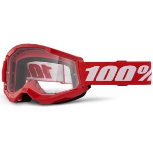Motokros očala 100% STRATA 2 New Red (prozorno pleksi steklo)