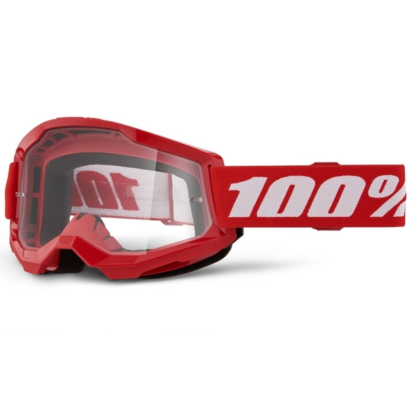 Motokros očala 100% STRATA 2 New Red (prozorno pleksi steklo)