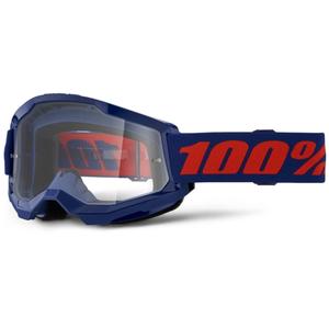 Motokros očala 100% STRATA 2 Nova temno modra (prozorna pleksi)