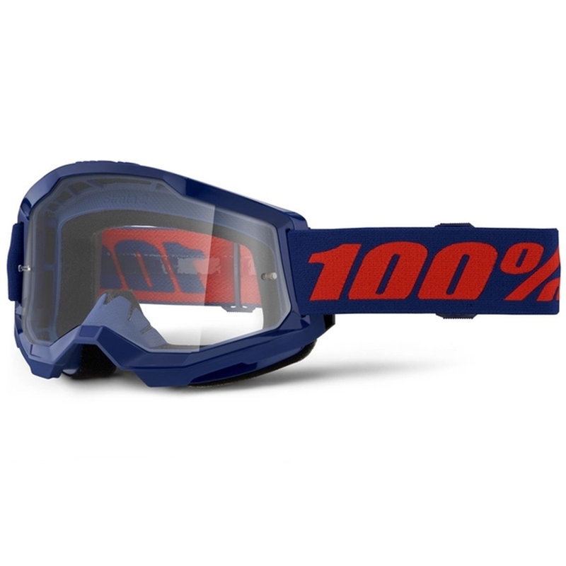 Motokros očala 100% STRATA 2 Nova temno modra (prozorna pleksi)