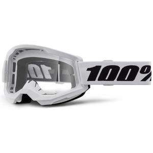 Motokros očala 100% STRATA 2 New white (clear plexi)
