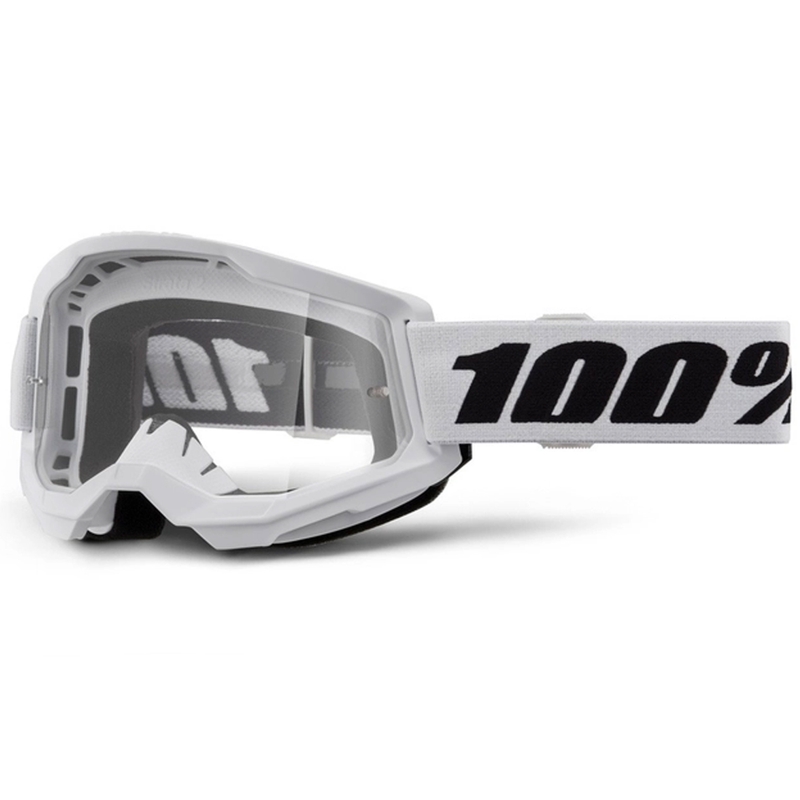 Motokros očala 100% STRATA 2 New white (clear plexi)