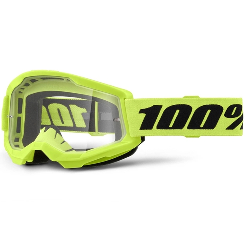 Motokros očala 100% STRATA 2 New fluo yellow (clear plexi)