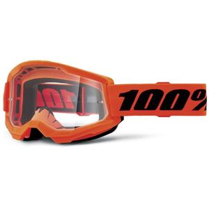 Motokros očala 100% STRATA 2 Nova oranžna (prozoren pleksi)