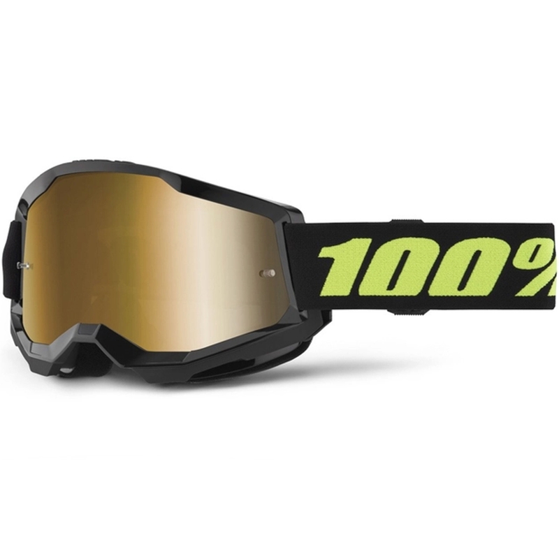 Motokros očala 100% STRATA 2 New Solar black (gold plexi)