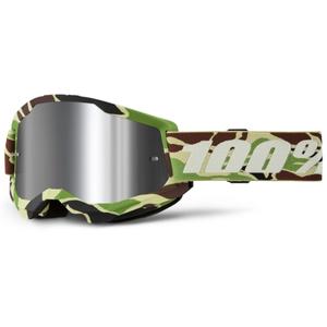 Motokros očala 100% STRATA 2 New War Camo zelena (srebrna pleksi)