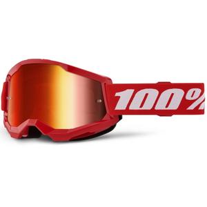Motokros očala 100% STRATA 2 Nova rdeča (rdeči pleksi)