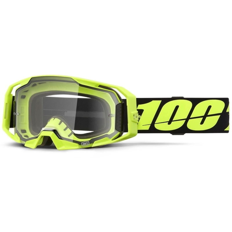 Motokros očala 100% ARmatic Neon Yellow s prozornim pleksi steklom