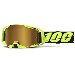 Motokros očala 100% ARmatic Neon Yellow z zlatim pleksi steklom