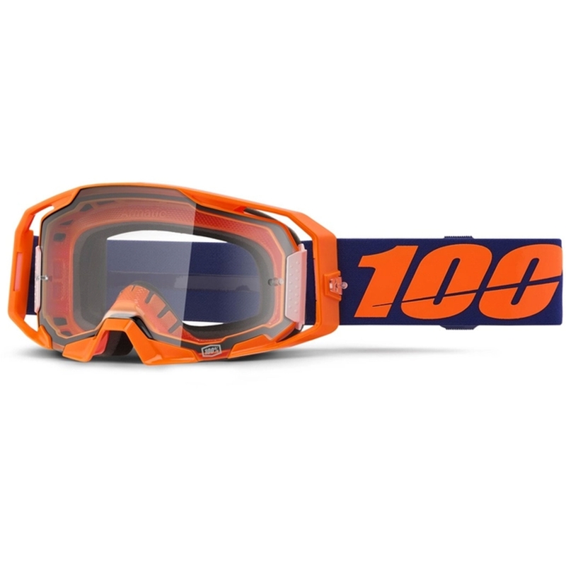 Motokros očala 100% ARmatic Neon Orange s prozornim pleksi steklom