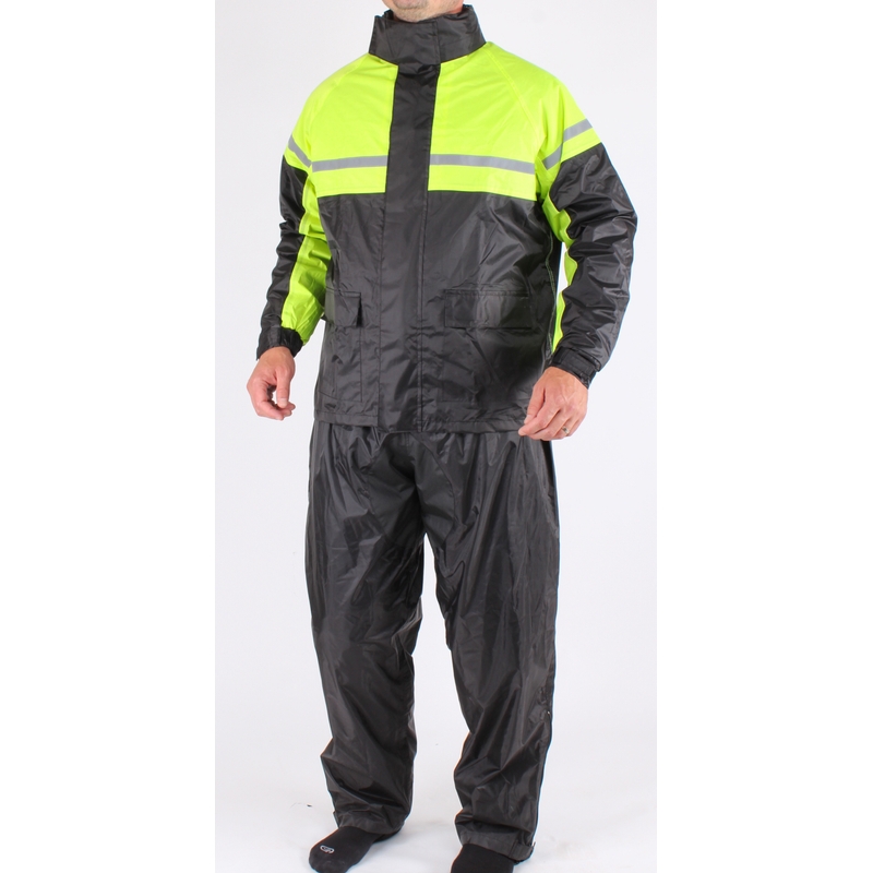 Motoristična jakna za dež RSA Stripe black-fluo rumena razprodaja