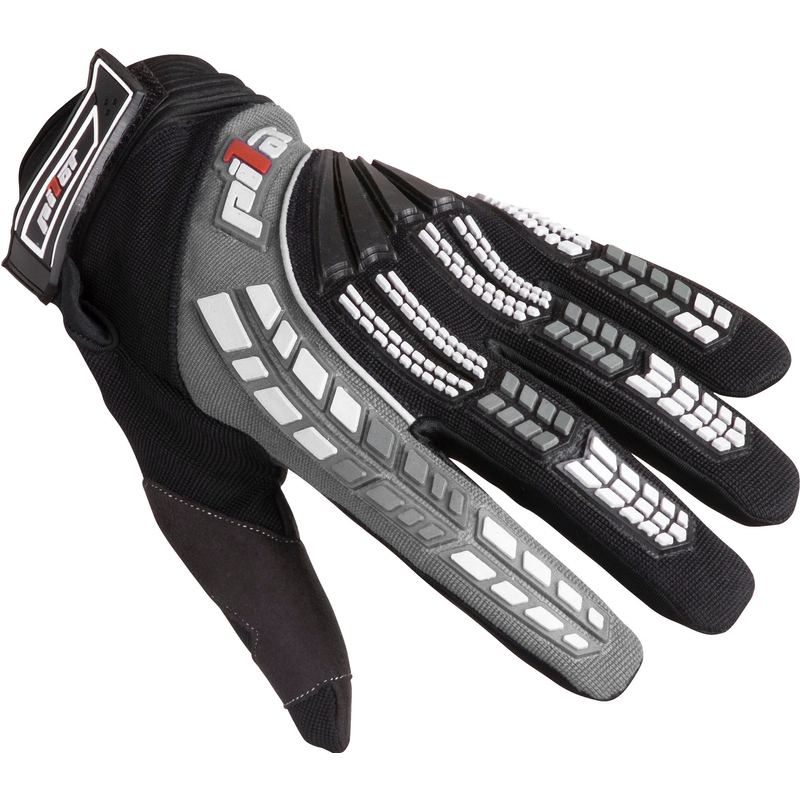 Otroške motoristične rokavice za motokros Pilot črno-sive barve - razred II