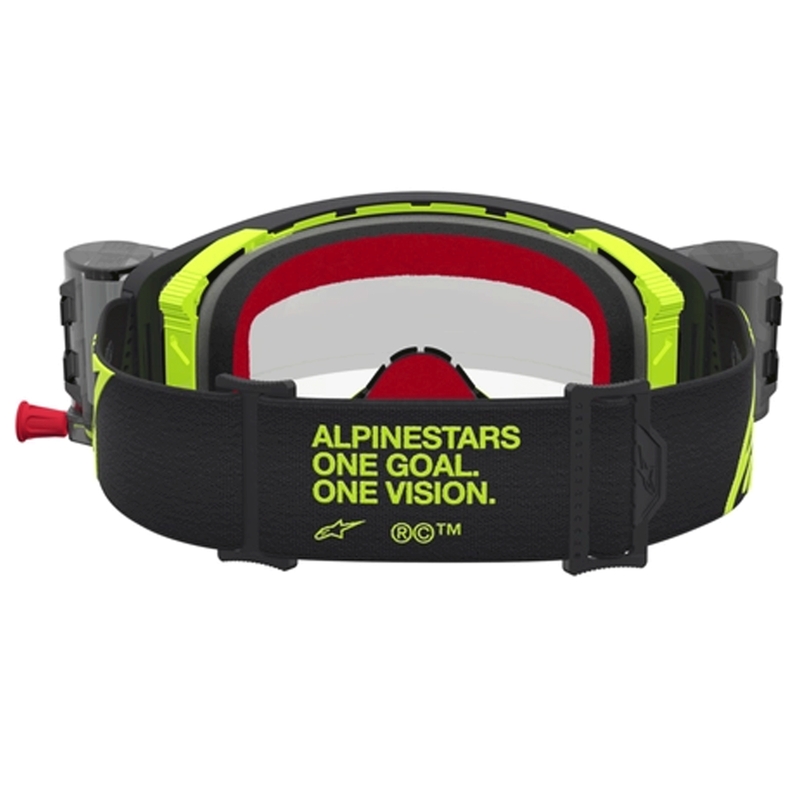Motokros očala Alpinestars Supertech Firma črno-fluo rumena s prozornim pleksi steklom