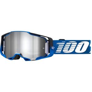 Motokros očala 100% ARMEGA Rockchuck črno-bela-modra (srebrni pleksi)
