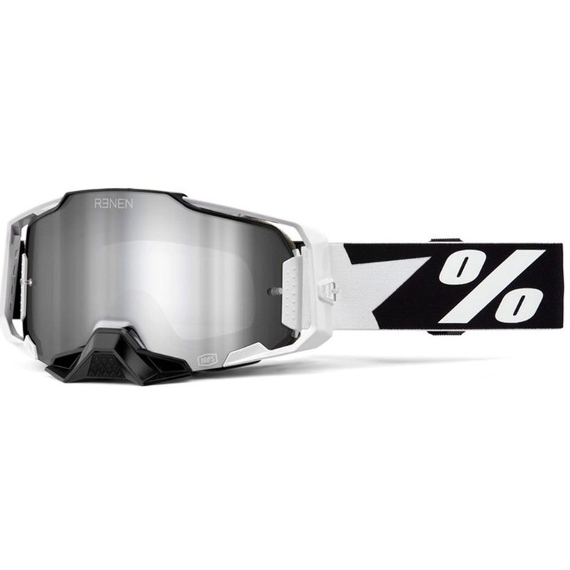 Motokros očala 100% - ZDA ARMEGA Renen srebrno pleksi steklo