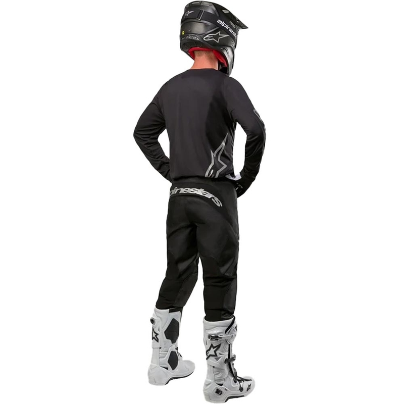 Motokros hlače Alpinestars Fluid Graphite črno-srebrne