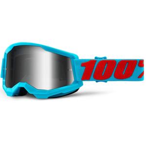 Motokros očala 100% STRATA 2 Summit blue (srebrna zrcalna pleksi stekla)