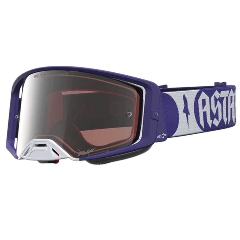 Motokros očala Alpinestars Supertech Atrox modro-bela