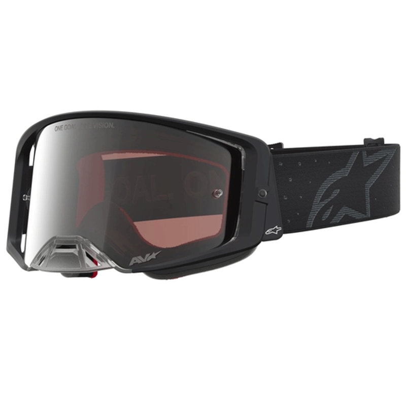 Motokros očala Alpinestars Supertech Cloak črna z zrcalno srebrnim pleksi steklom