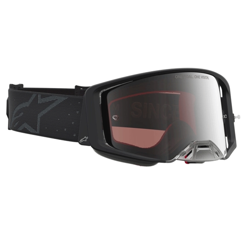 Motokros očala Alpinestars Supertech Cloak črna z zrcalno srebrnim pleksi steklom