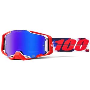 Motokros očala 100% ARMEGA Morpho z modrim pleksi steklom HIPER