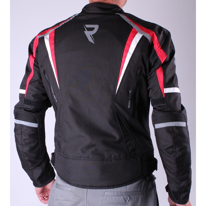 Street Racer Clasic Black-White-Red Motorcycle Jacket razprodaja