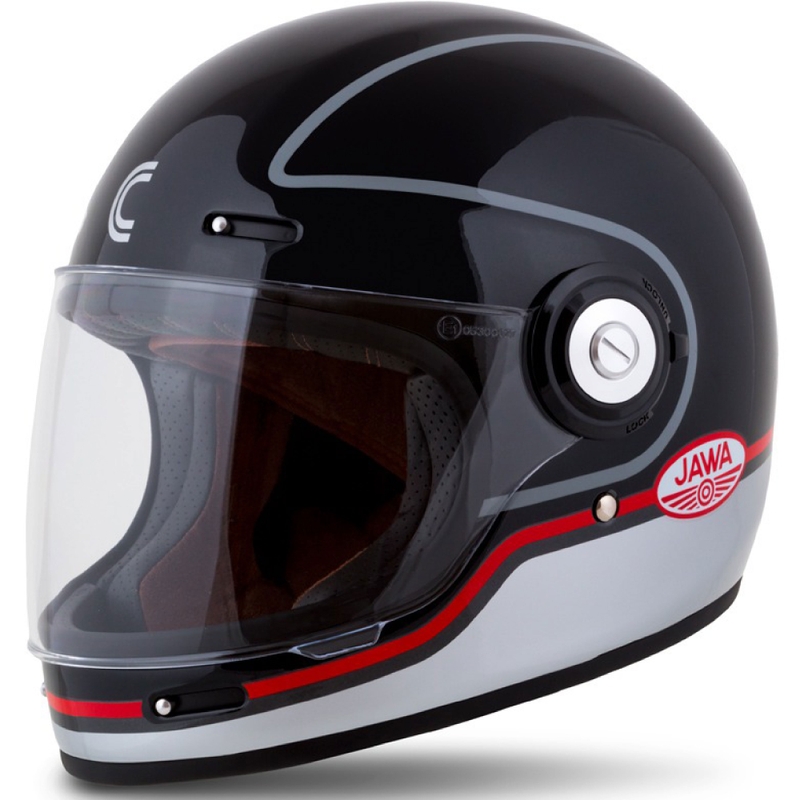 Cassida Fibre Jawa Sport integralna motoristična čelada črno-srebrno-rdeča 2 - II. kakovost