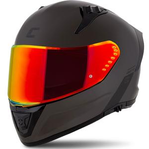 Cassida Aero Super Mono motoristična čelada s polnim obrazom, sijajno črna, kromirana-črna - II. kakovost