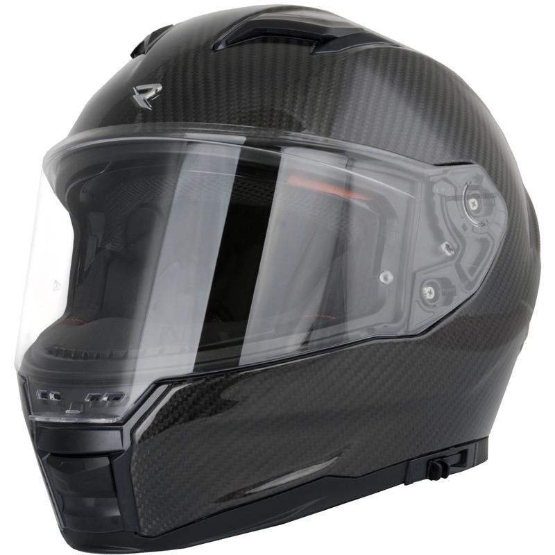 Celoobrazna motoristična čelada Street Racer Titan Carbon black 2 - II. kakovost